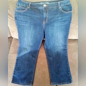 INC Cropped Stretch Denim Blue Jeans 16W